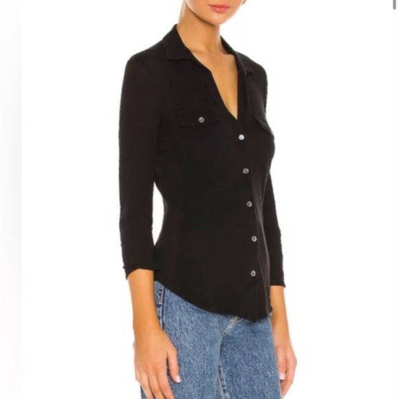 James Perse Tops - James Perse black Button Down Shirt size 2